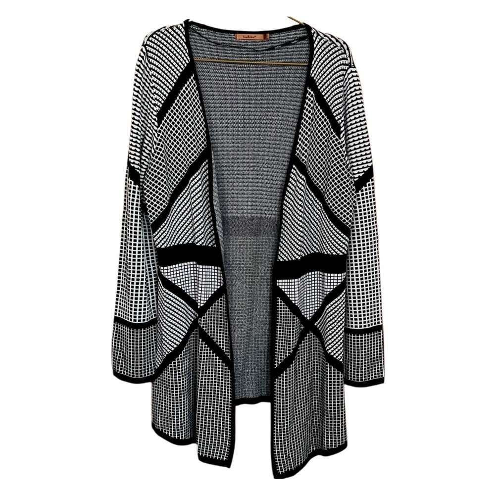 Belldini Monochrome Geometric Cardigan